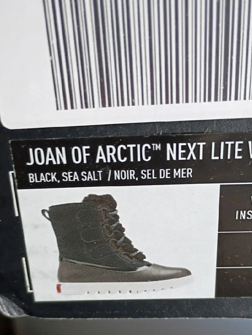 Sorel Black & White Waterproof Sherpa-Trim Lace-Up Winter Boots
